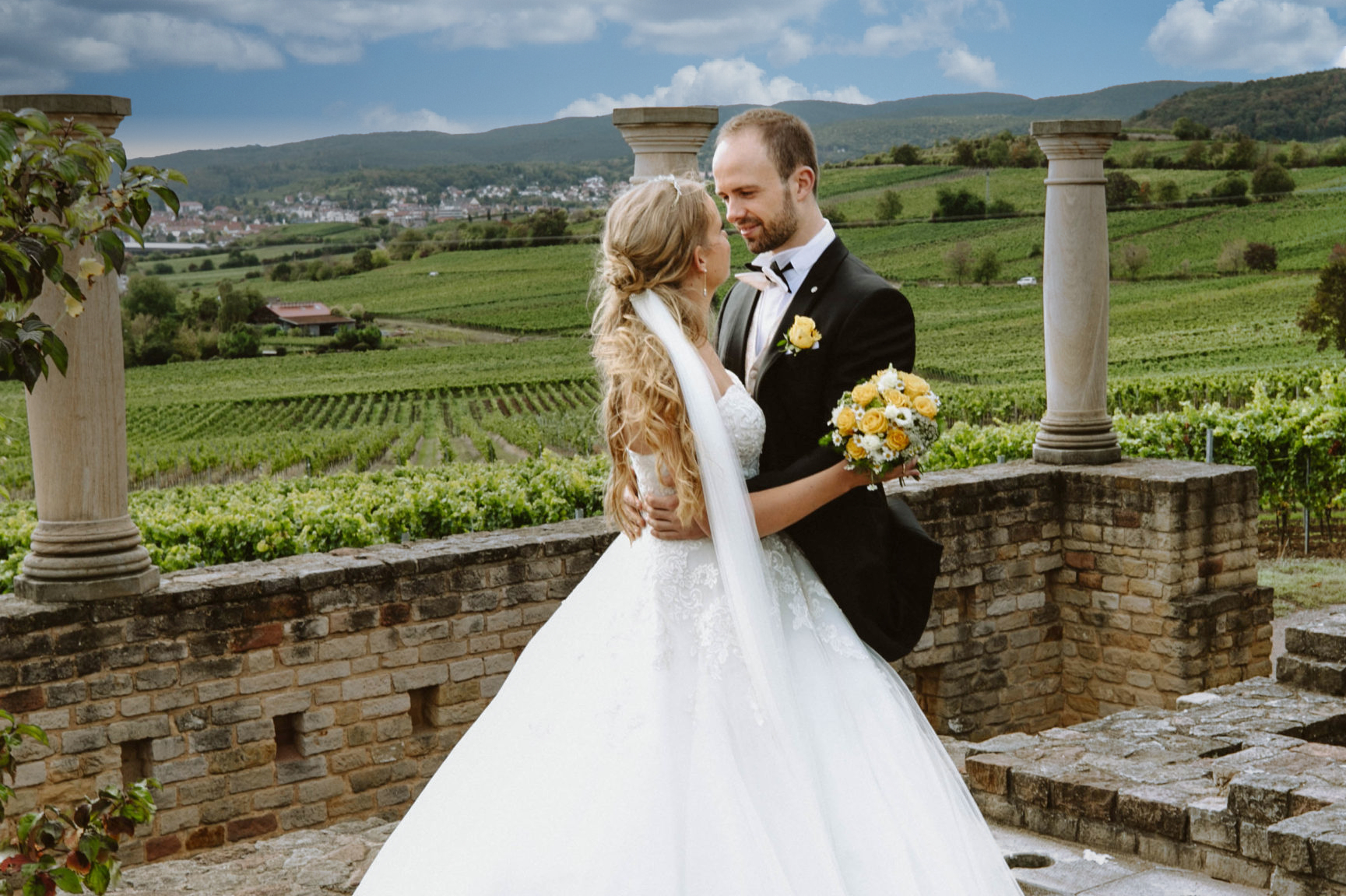 Brautpaar in der Villa Rustica Weilberg in Ungstein Pfalz